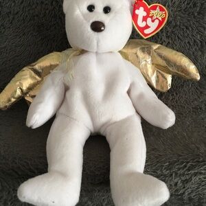 Ty Beanie Baby Angel Bear with Gold Wings
